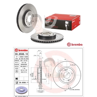 09 9598 11 จานเบรค ล้อ F (ยี่ห้อ BREMBO) รุ่น UV MITSUBISHI Lancer EX 2.0 (CY4A) ปี2010-&gt;