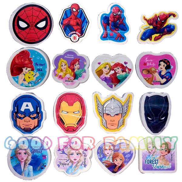 ยางลบ 2B ลายการ์ตูน ของแท้ Avengers MARVEL Spiderman Frozen Princess อเวนเจอร์ สไปเดอร์แมน โฟนเซ่น