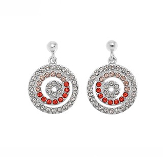 Aevari Ta Kai Earrings Sterling Silver 925 with Padparadcha Crystal  ต่างหู ต่างหูเงินแท้ ต่างหูประดับพลอยCZ เงินแท้925