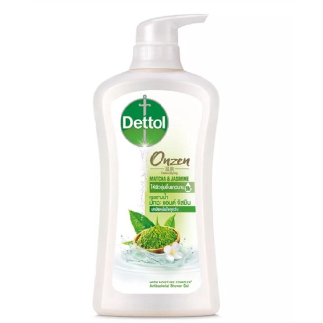 Dettol Onzen Detoxifying Matcha &amp; Jasmine Shower Gel 500ml เจลอาบน้ำ ช่วยชำระล้างและลดการสะสมของแบคทีเรีย