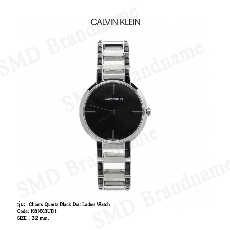 Calvin Klein นาฬิกาข้อมือผู้หญิง รุ่น  Cheers Quartz Black Dial Ladies Watch Code: K8NX3UB1