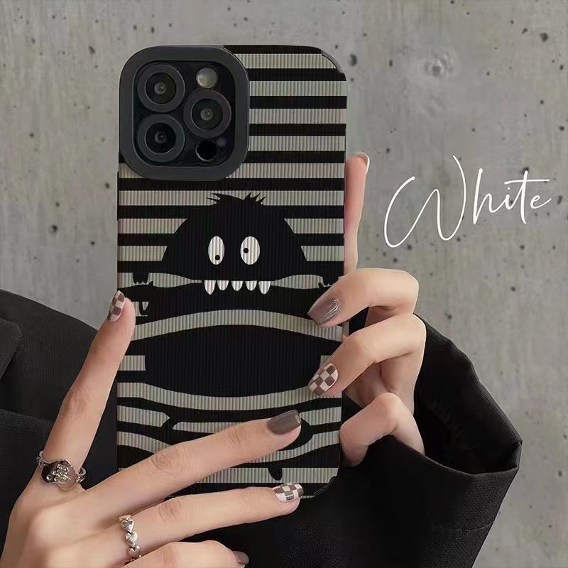 เคสโทรศัพท์มือถือหนังแกะ ลายการ์ตูนมอนสเตอร์ตัวน้อย สําหรับ iphone 14 promax 14 plus 6 7 8plus X 11 12 13 15pro