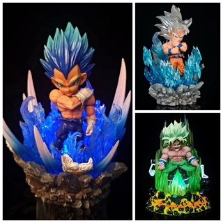 พร้อมส่ง ฟิกเกอร์ Pvc รูป Dragon Ball Z Super Saiyan Broly Vegeta Son Goku Ultra Instinct ขนาด 15 ซม. พร้อมไฟ LED ของเล่นสําหรับเด็ก