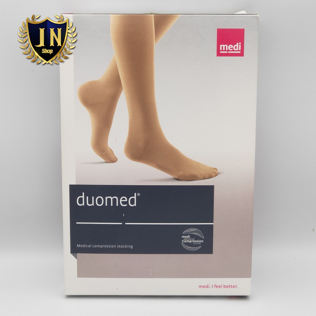 Medi ถุงน่องป้องกันเส้นเลือดขอด Duomed ใต้เข่า  สีเนื้อ Class 2  แรงกด 23-32 mmHg มีแบบ เปิดปลายเท้า และ ปิดปลายเท้า