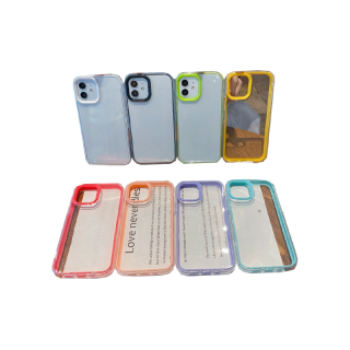 เคสโทรศัพท์มือถือแบบใส หนา กันกระแทก สีเหลือง สีเขียว สําหรับ iphone 6 6s 7 8 plus XR 11 12 14 13 pro max 2 in 1
