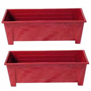 papamami Large plastic planting troughs กระถางต้นไม้ - สีแดง 47cm (2อัน)