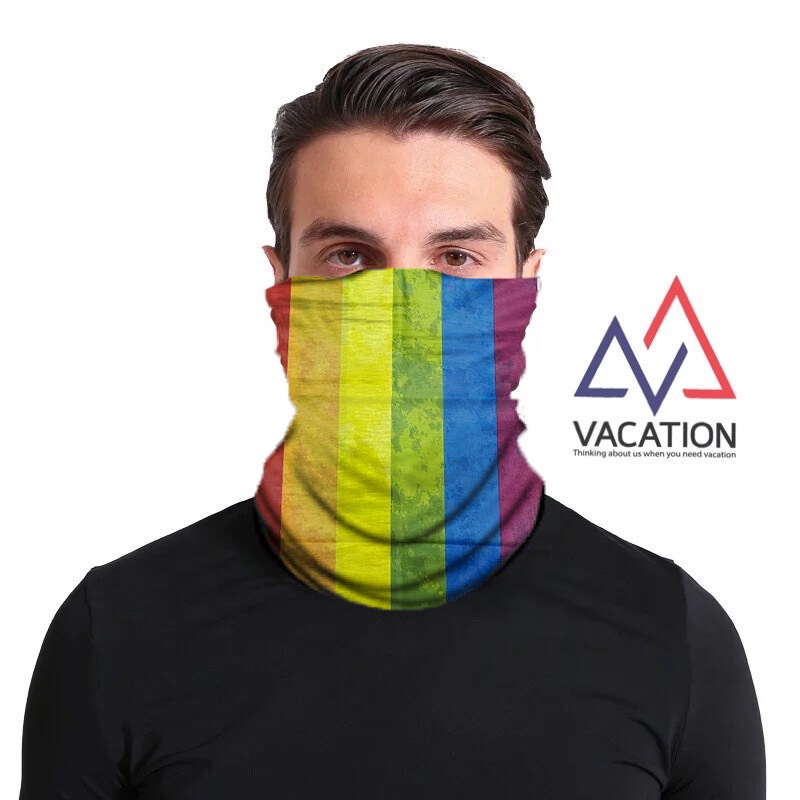VACATION สินค้าพร้อมส่ง ผ้าบัฟ 25x50 ซม Pride Month LGBTQ+ LGBT ผ้าโพกหัว ผ้าคาดศีรษะ จักรยาน กันแดด สีรุ้ง