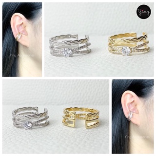 Ear Cuff🌈งานเพชร CZ สวยหรู วงใหญ่ (1 ชิ้น)