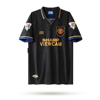 เสื้อกีฬาแขนสั้น ลายทีมชาติฟุตบอล Manchester United 93-95 แนวเรโทร ไซซ์ S-XXL AAA