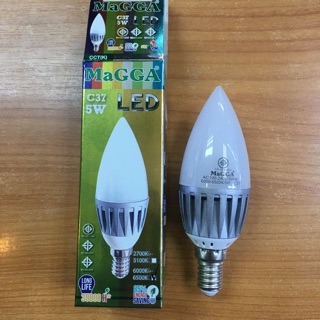 (พร้อมส่ง)หลอดจำปาLED แสงขาว 5 วัตต์ มี มอก.MaGGA