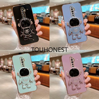 เคส OPPO Reno 7 Pro เคส Oppo Reno 6 Pro Plus เคส Oppo Reno7 SE เคส Oppo Reno6 Z 6Z  Case Oppo Reno2 Z Case Oppo Reno 2Z 2F Luxury Cute Silicone 3D Astronaut Stand Phone Cover Case โทรศัพท์มือถือ ซิลิโคน ลายนักบินอวกาศ พร้อมขาตั้ง หรูหรา สําหรับ