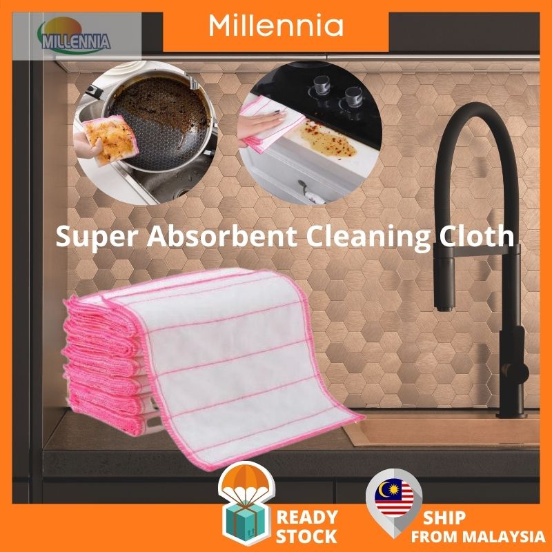 Double Sided Kitchen Towel | Kitchen Cleaning Wipes Cleaning Cloth 50pcs 100pcs | Kain Lap Meja Dapu