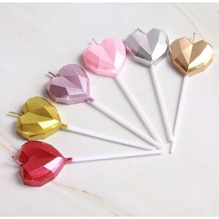 เทียนวันเกิดรูปหัวใจ+รูปดาว(ใหญ่)พร้อมส่ง