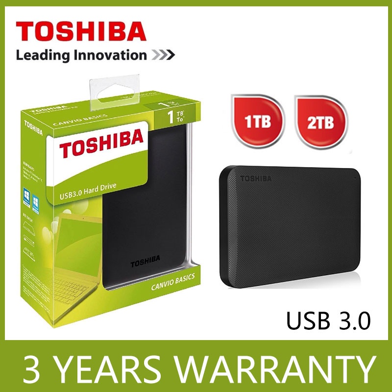 Toshiba External Hard Disk Backup Plus Slim USB 3.0 Portable HDD External Hard Drive (1TB/2TB/500GB)