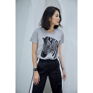 Begin T-Shirt เสื้อยืดงานปักมือ ลาย Zebra