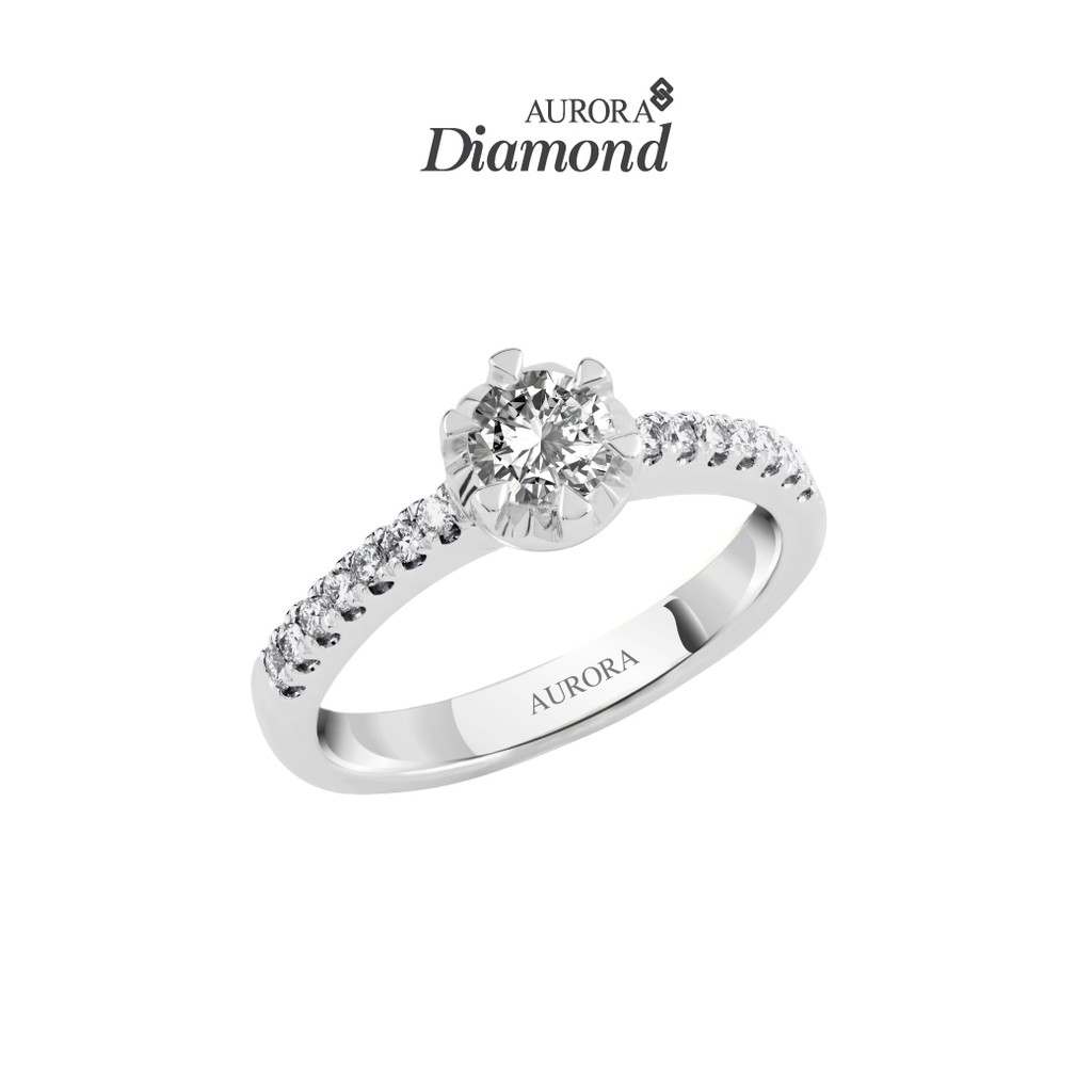 Aurora Diamond แหวนเพชร น้ำ 99 (E Color) : รุ่น DVUL239 (White Gold)