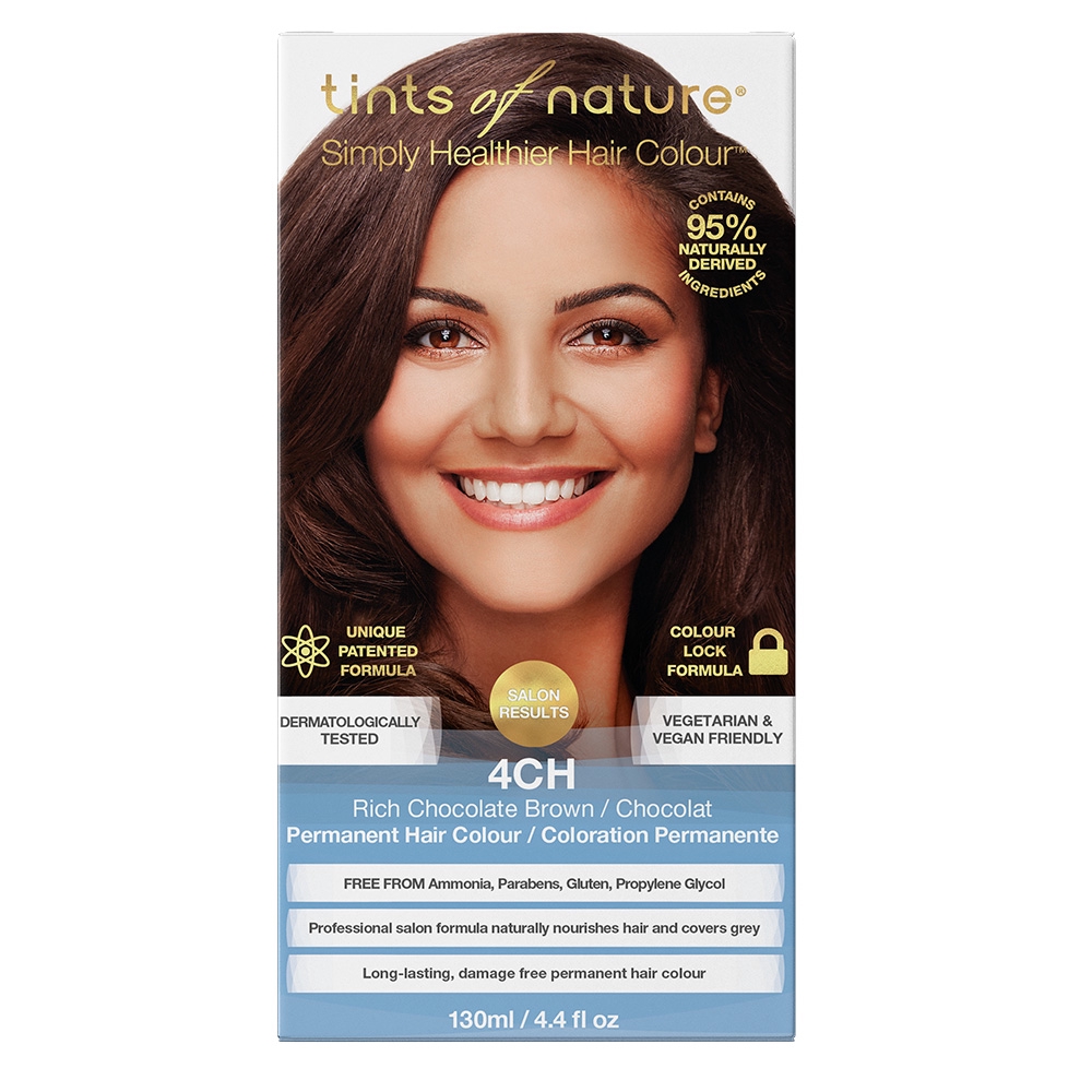 Tints of Nature 4CH Rich Chocolate Brown - Permanent Hair น้ำยาย้อมผมออร์แกนิค ริชช็อกโกแลตบราว130ml