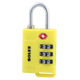 กุญแจรหัส SOLEX TSA 33 31 MM สีเหลืองCOMBINATION PADLOCK SOLEX TSA 33 31MM YELLOW