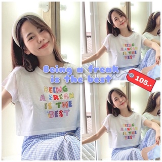 💕เสื้อครอป ผ้าcotton (ทรงoversize) 💕ลายน่ารักมาก พร้อมส่ง‼️