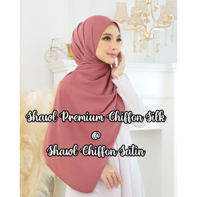 ผ้าคลุมไหล่ Premium Silk Chiffon/Shawl Chiffon Satin