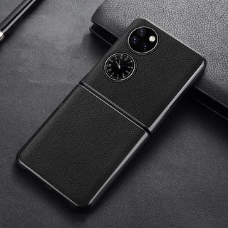 Case Cowhide For Huawei P50 Pocket Protect cover p50pocket Genuine Leather Hard Back Cover For huawei P 50 P50 pocket Ph