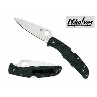 มีดพับ Spyderco Endura Flat Ground ZDP-189 Satin Plain Blade, Green FRN (C10PGRE)