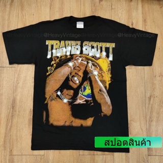 ROUND คอลูกเรือ[Hanes ]TRAVIS SCOTT RAPPER HIPHOP เสื้อวง เสื้อทัวร์ สกรีนคมชัด-4XL