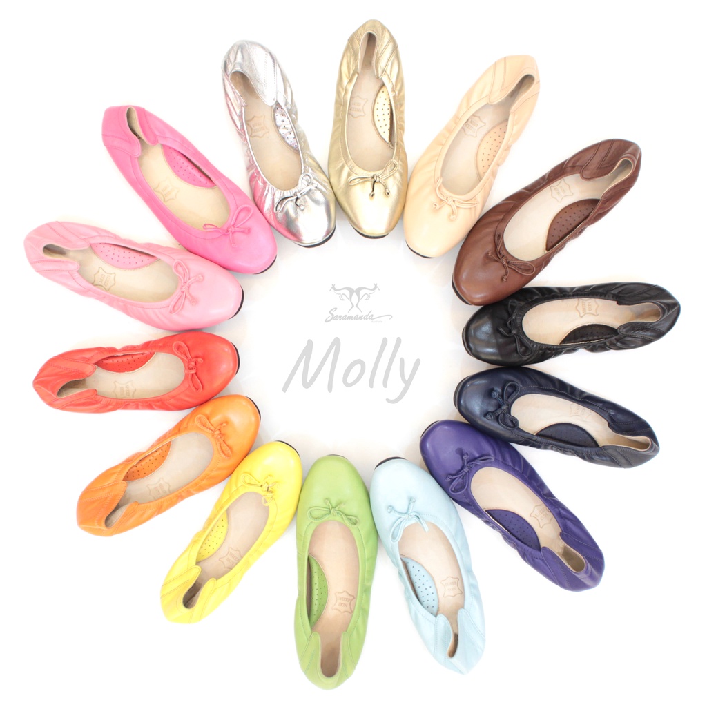 Saramanda รุ่น 162003L Molly IL รองเท้าแฟลตบัลเล่ต์ผู้หญิง หนังลูกแกะ หลากสี