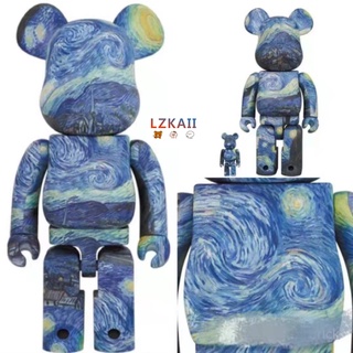 ฟิกเกอร์ Bearbrick 400% × The Starry Night Van Gogh 28 ซม. คุณภาพสูง สําหรับเก็บสะสม