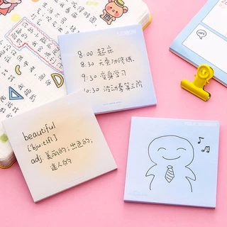 กระดาษโน๊ตเปล่าไล่โทนสีขนาดเล็กน่ารัก 50 แผ่น
