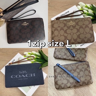 👑ผ่อน0%~แท้100%👑 คล้องมือSize L ใส่โทรศัพท์ได้ทุกรุ่น COACH LARGE CORNER ZIP WRISTLET 3888 6648