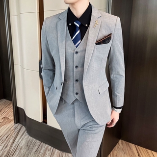 สูท สูทผู้ชาย สูทแฟชั่น สูทสองชิ้น Suits Suit Setsชุดสูทผู้ชายธุรกิจสบายๆชุดสูทชายเสื้อเล็กเวอร์ชั่นเกาหลีของแนวโน้มของเ