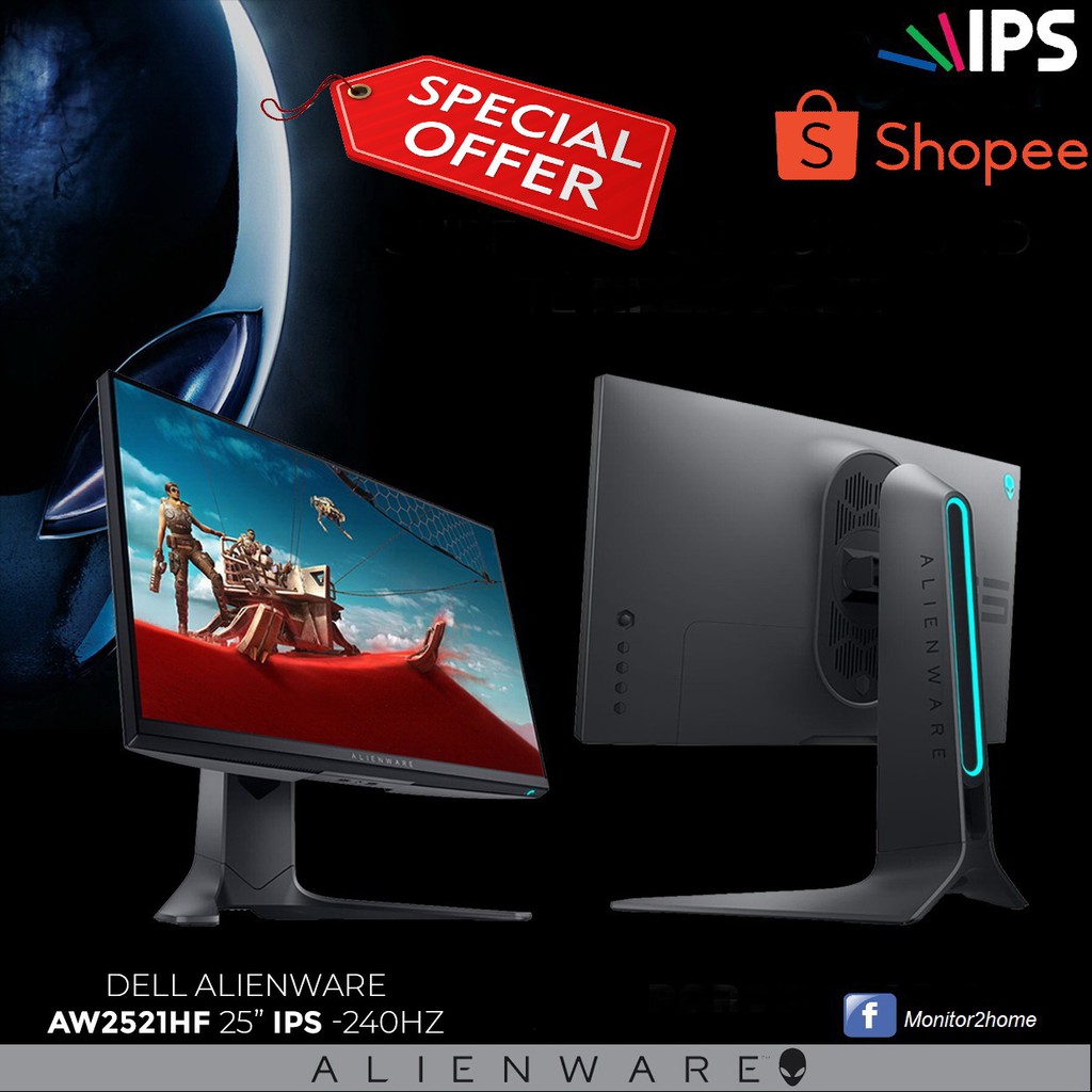 Alienware Aw2521hf Fast Ips 1ms 240hz Gaming Monitor Ips Led Backlit 19 X 1080 At 240 Hz Adaptive Sync 99 Srgb Shopee Thailand