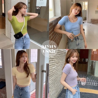Styles_Unnie ✨พร้อมส่ง✨ T016 เสื้อแขนสั้น ผ้านิ่ม ใส่สบาย มี 5 สี