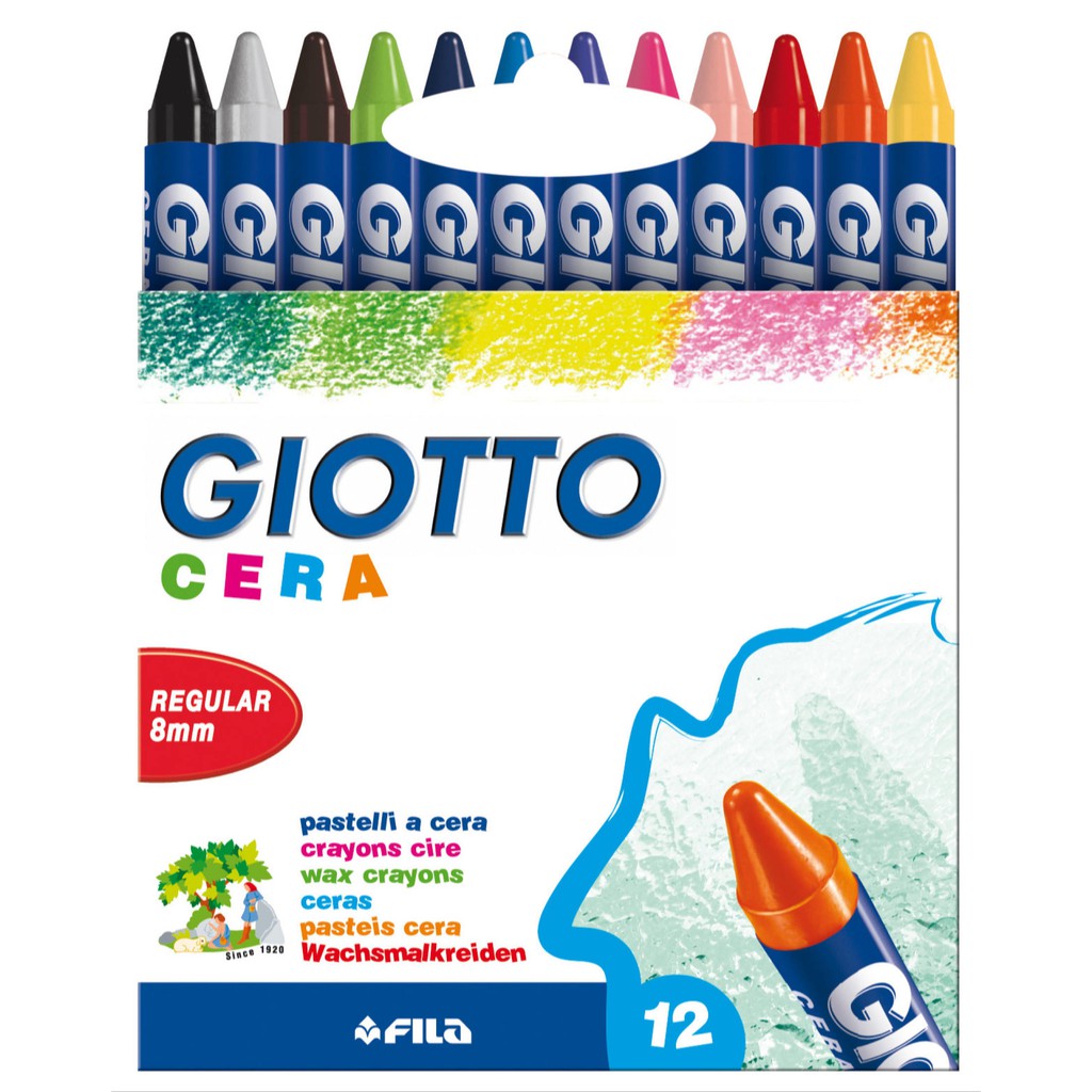Giotto Cera Coloured Wax Crayons 12 สี ชุด 12 กล่อง