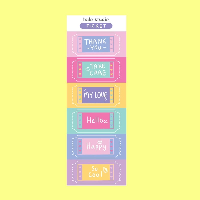 todo studio.-สติกเกอร์tickets(กันน้ำ)