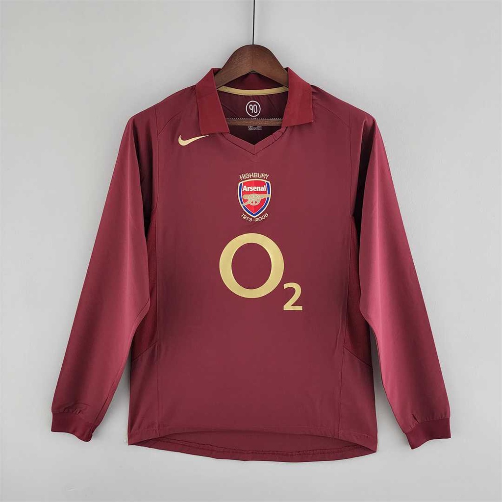เสื้อกีฬาแขนยาว ลายทีมชาติฟุตบอล Arsenal 05-06 ชุดเหย้า