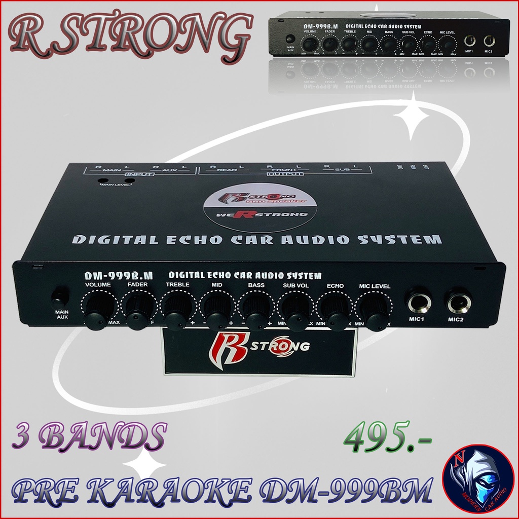R STRONG DM-999BM ปรีคาราโอเกะ ปรีไมค์ เสียบไมค์ได้ 2ช่อง PRE KARAOKE