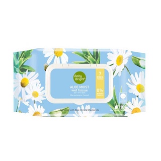 Baby Bright Aloe Moist Wet Tissue 100 Sheets เบบี้ไบร์ท อโลเวร่า มอยส์ เว็ท ทิชชูเปียก 100แผ่น