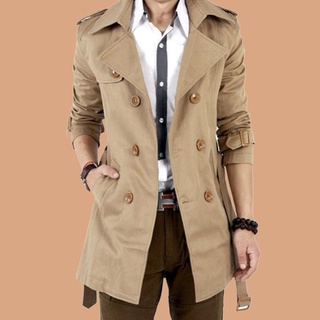 # เสื้อโค้ท สําหรับผู้ชาย# เสื้อโค้ท Trench Coat แฟชั่นฤดูใบไม้ผลิ และฤดูใบไม้ร่วง สําหรับผู้ชาย# เสื้อโค้ท ความยาวปานกลาง เข้ารูป ทรงหลวม พลัสไซซ์ สไตล์เกาหลี แฟชั่นสําหรับผู้ชาย และนักเรียน