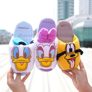 รองเท้าใส่ในบ้าน พื้นหนา Donald โดนัลด์ Daisy เดซี่ Pluto พลูโต พื้นลายสก็อต Donald Duck โดนัลดั๊ก Daisy Duck เดซี่ดั๊ก