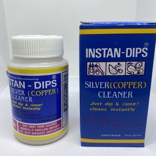 ถูก และ ดี !! INSTAN-DIPS ของแท้ ของใหม่ น้ำยาทำความสะอาดเครื่องเงิน บรรจุ 1 ขวด แค่จุ่ม 2-5 นาที ชิ้นงานสดใส