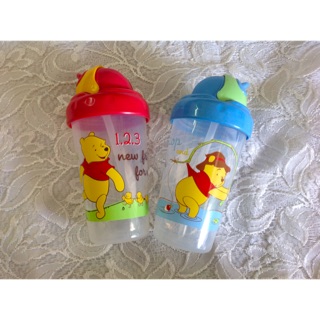 Winnie the Pooh straw cup แก้วหลอดเด้ง