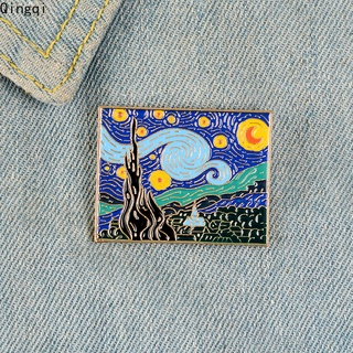 The Starry Night Enamel Pin Van Gogh Oil Painting Brooch for Shirt Lapel Bag Art Badge Artist Jewelry Gift for Friends