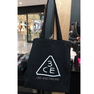 New!! 3CE Tote Bag in Black กระเป๋าผ้าสีดำ ของใหม่ไม่เคยใช้งาน