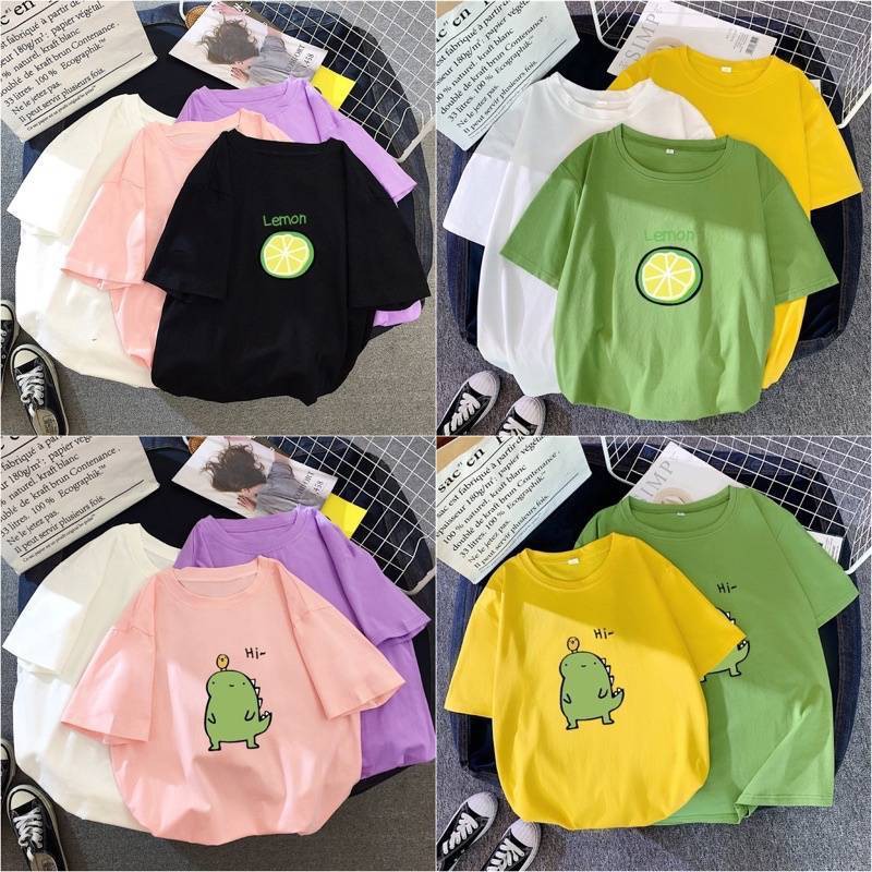 🔥 พร้อมส่ง ✨ เสื้อยืด คอกลม แขนสั้น ผ้าลื่นและนิ่ม ลายการ์ตูนน่ารัก 🐇 สวมใส่สบาย 🌼 #9025