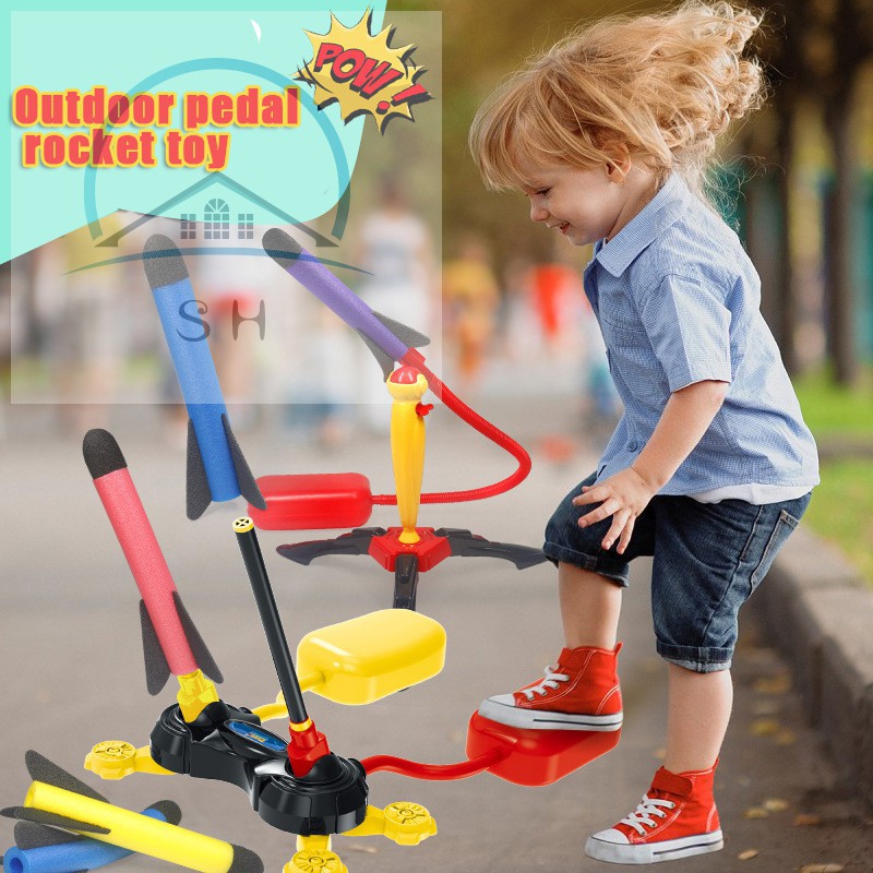 พร้อมส่ง จรวจแบบใช้แรงเหยียบ Stomp Rocket rocket launcherToy Rocket for Kids Sturdy Stomp Launching 
