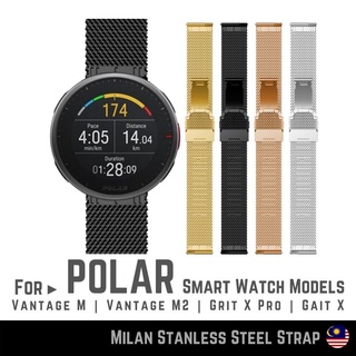 สายนาฬิกาข้อมือสมาร์ทวอทช์ สเตนเลส สําหรับ Polar Vantage M M2 Grit X Pro Gait X SQC MILAN