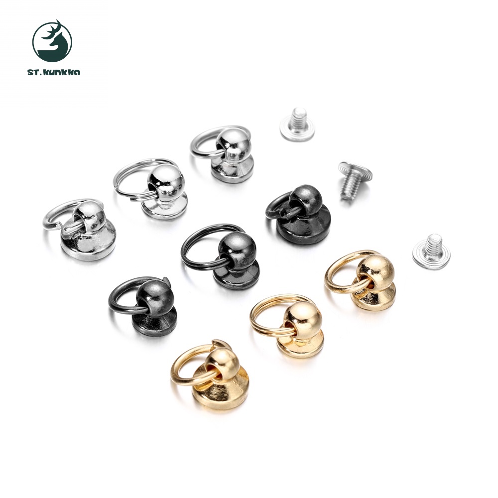 น็อต 5 ชิ้น + หัวเข็มขัดแบบเกลียวสำหรับใส่โทรศัพท์แบบพิเศษ [เงิน/ทอง]