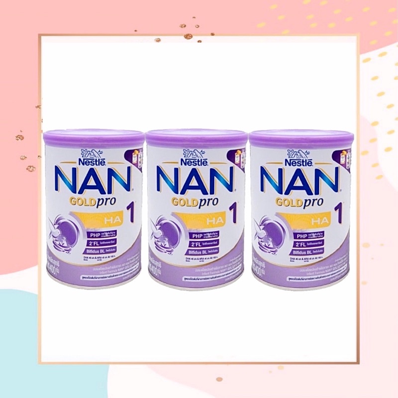 🩸400g*3กป NAN gold pro HA1 สำหรับเด็กเเรกเกิดถึง1ปี ที่มีอาการภูมิเเพ้ขนาด 400g